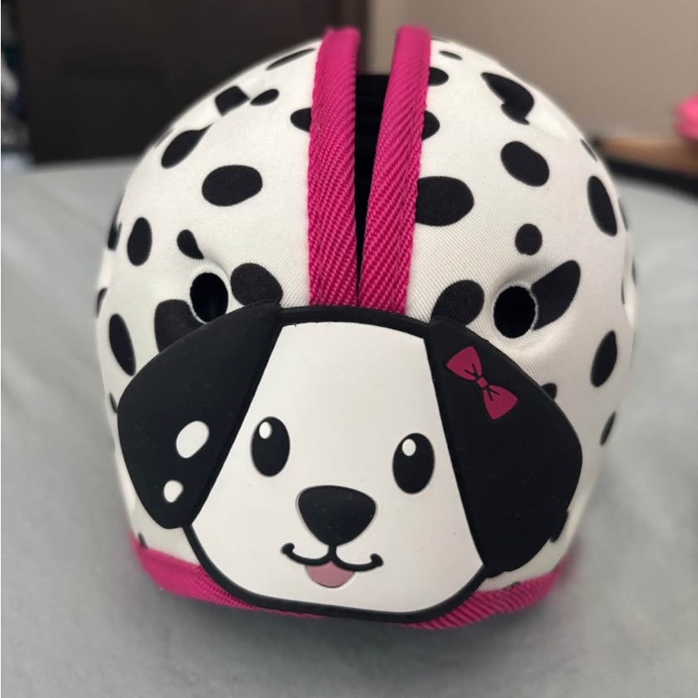 Toddler Dalmatian Helmet - Pink & White